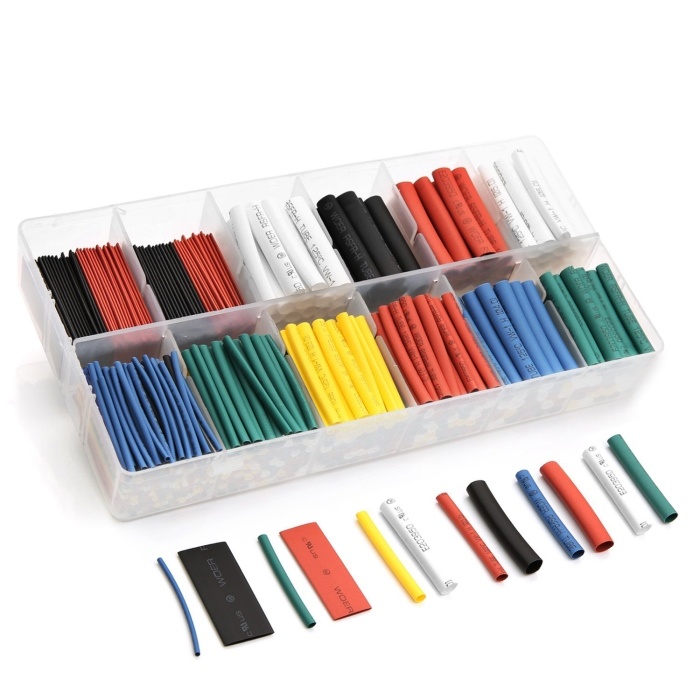 Heat Shrink Tubing 532pcs LIBERRWAY Ratio 2:1 Insulation Protection Flame Retardant Heat Shrink Tube Sleeving Wrap Car Electrical Cable Wire Kit Set in a Clear Plastic Box 8 Size Black
